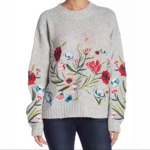 Romeo & Juliet Couture Embroidered Flower Sweater